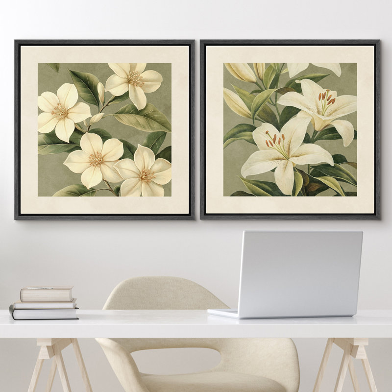 Art mural encadré sur toile Lily, H 16 po x l 32 po, Black Floater Framed