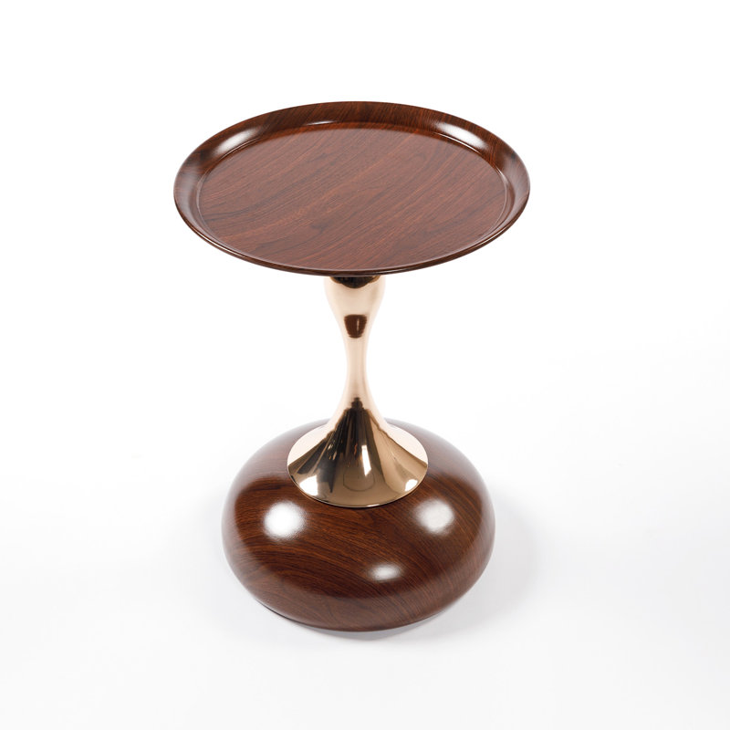 Tail End Table, Round Coffee Table For Office, Rust Treatment, Practical Furniture Modern Metal Side Courtyards, Elegant Accessory Piece, Versatile Use Option