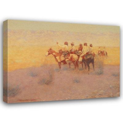  Remington, Frederic Gallery Wrapped Canvas Art Titled: Apaches Listening