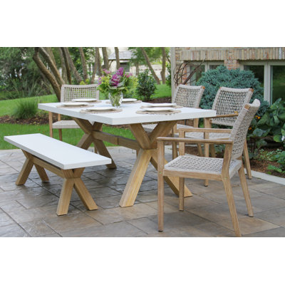 Fleur Rectangular 74" Long Dining Set