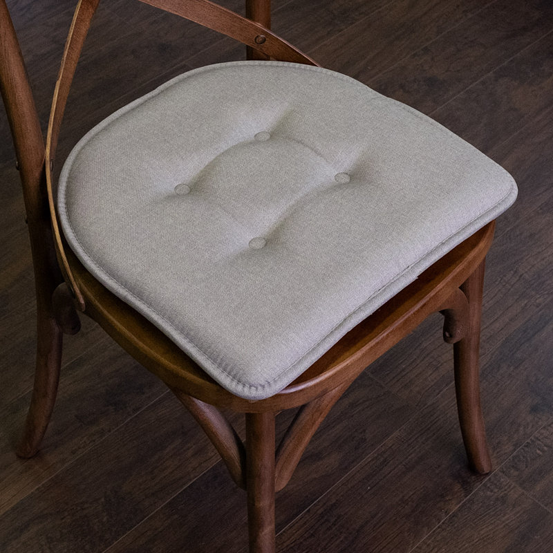 Solid U-Shaped Non-Slip Indoor Chair Cushion, Khaki, 12