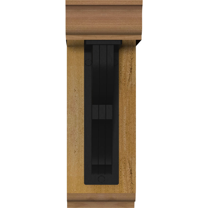 Support de fer triple Bradford, H 12 po x P 9 1/2 po, Cèdre rouge de l'Ouest l 4 po x T 2 po (sciage br