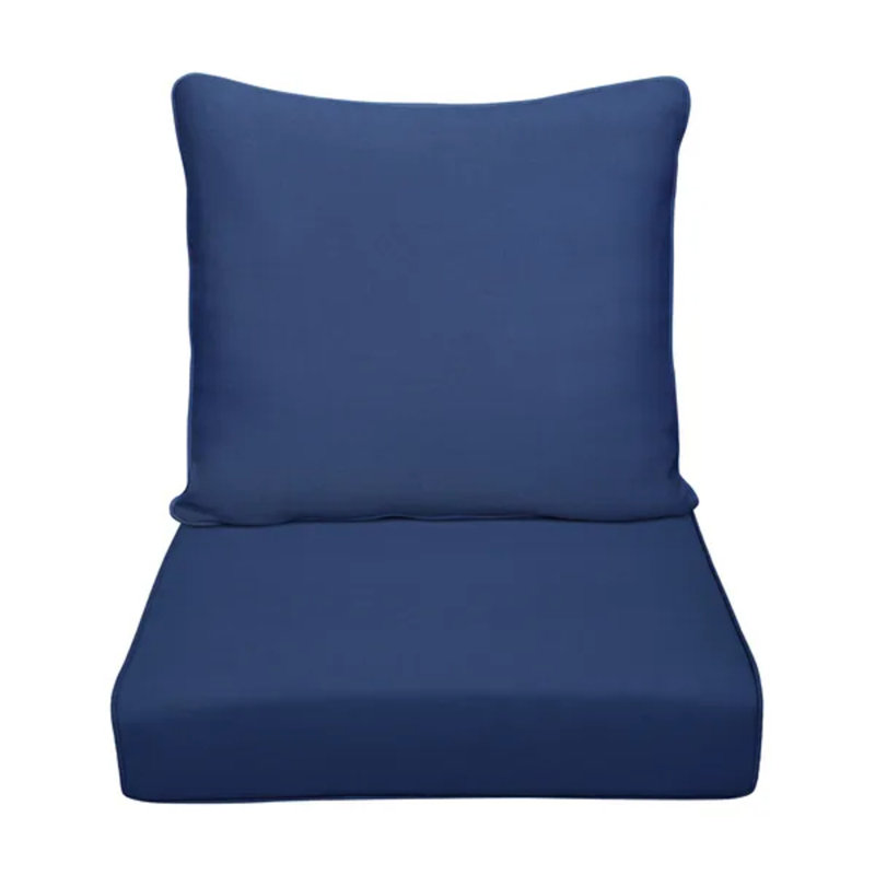Outdoor Deep Seat Cushion Set, Waterproof Fade Resistant Patio Replacement Cushions With Removable Washable Cover – 1 Seat & 1 Back Cushion