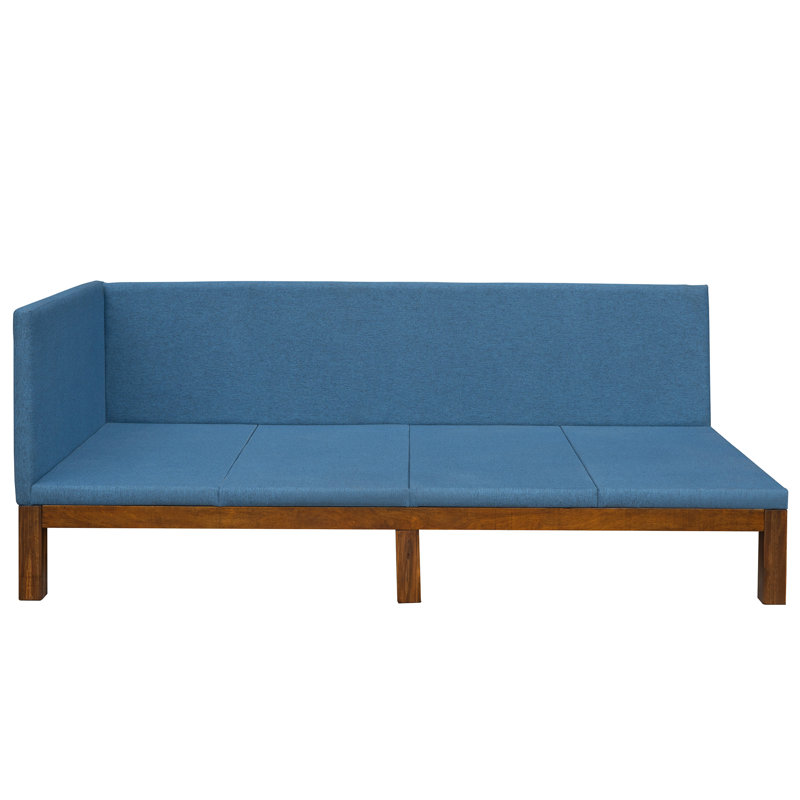 Structure de lit Latiyah, Simple, Bleu