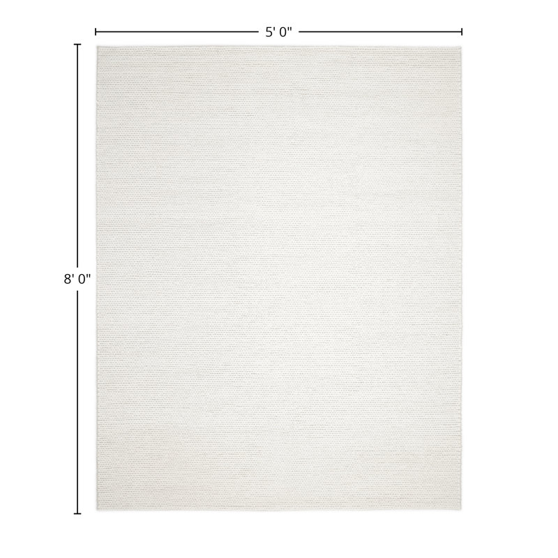 Elizabeth Area Rug in Ivory, Runner 5' x 8'