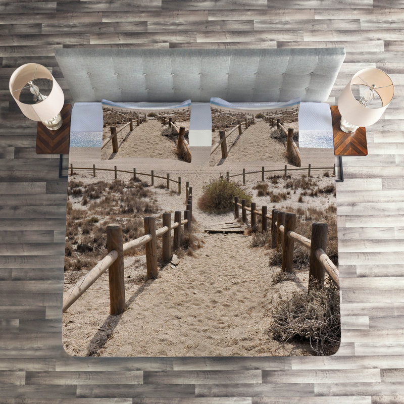 Island Rustic Coverlet, King Bedspread + 2 Shams