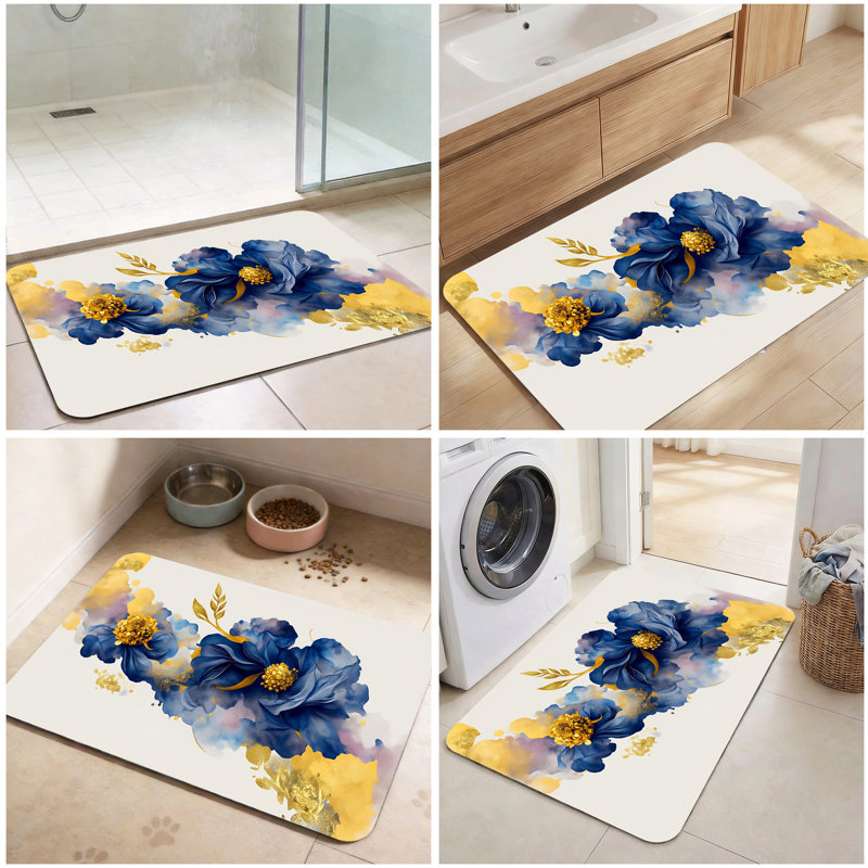 Tapis de salle de bain mince antidérapant lavable à la machine, Simple - L 36 po x l 24 po