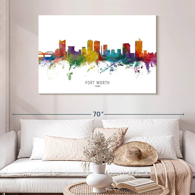Fort Worth Texas Skyline I, 32" H x 48" W