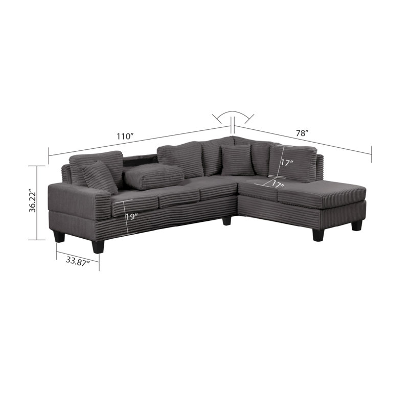 Canapé modulaire inclinable Adreinne