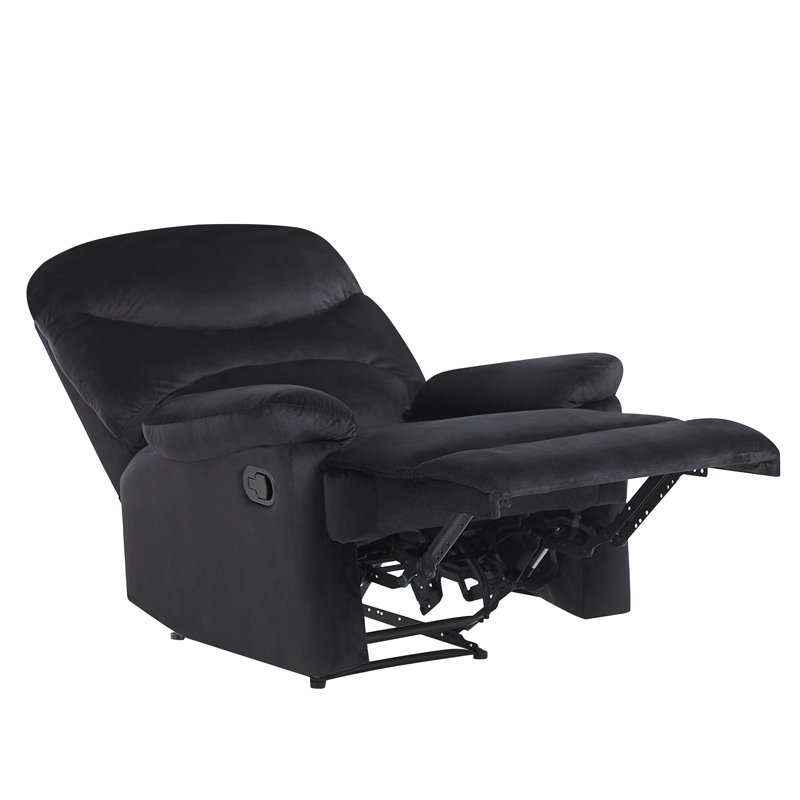 Whitford 85cm Wide Velvet Glider Standard Recliner, Black 