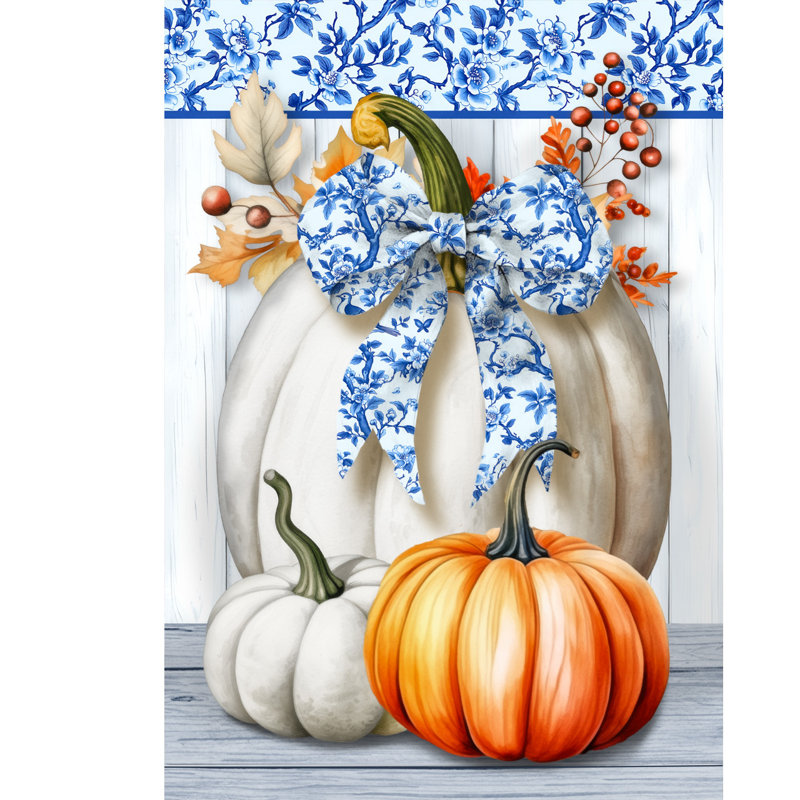 Drapeau bleu et blanc des citrouilles, Automne blanc/bleu