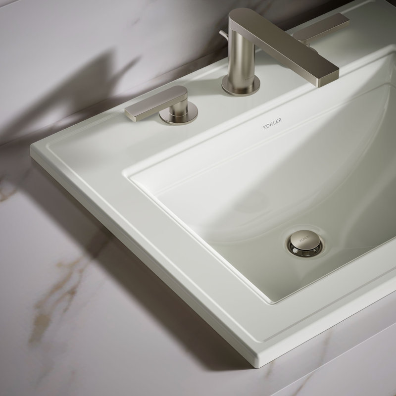 Memoirs® Stately Drop-in Bathroom Sink, Dune, 8" Centers