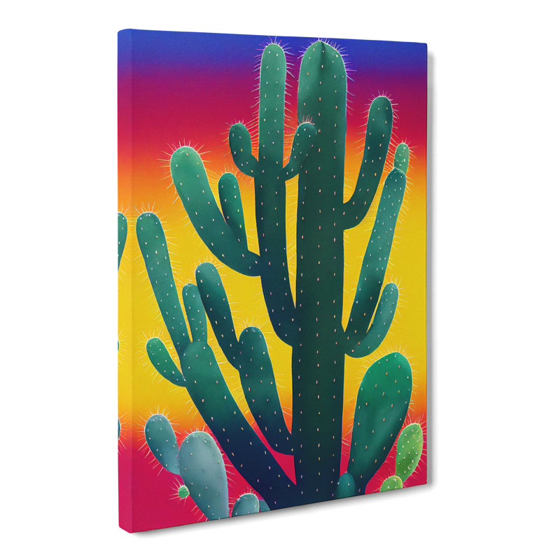 Colourful Cactus Cacti Vol.2 - Wrapped Canvas, 60cm H x 40cm W x 3cm D