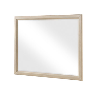 Hadly Dresser Mirror, Framed Design, Farmhouse Style, Beige Wood 38X51