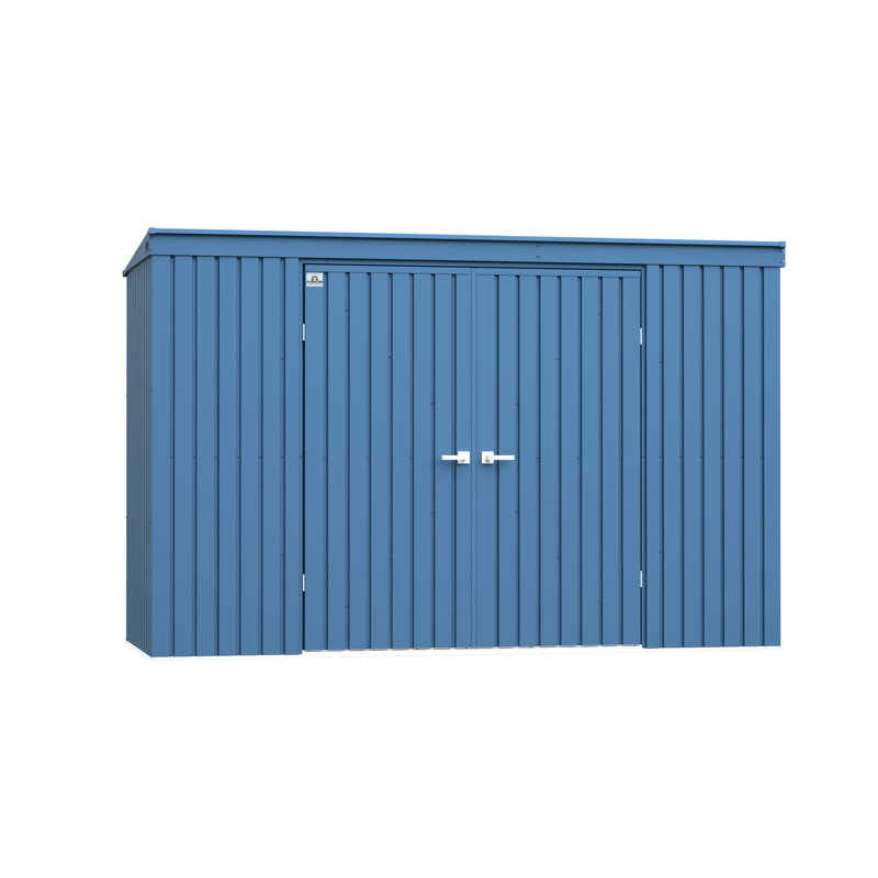 Elite 10 ft. x 4 ft. Blue Grey Galvanized Steel Storage Shed