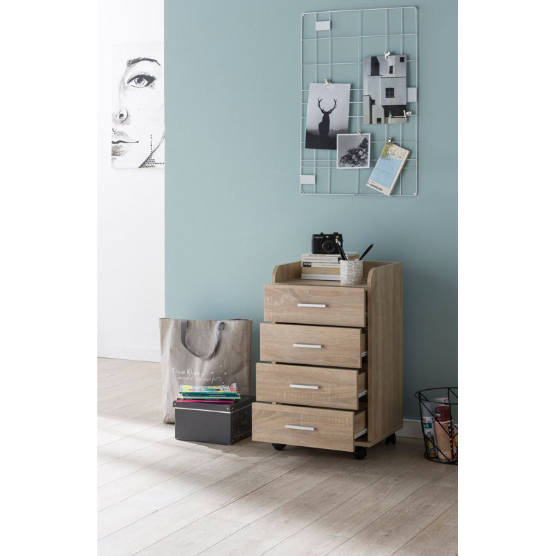 Landreneau 40 cm W 4 -Drawer Filing Cabinet, Brown