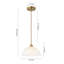 Vintage Large Single Light Dome-Shaped Striped Glass Pendant Light    -105813329