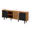 Meuble télé Mid-Century moderne avec armoires de rangement et tablette ouverte-1942245142