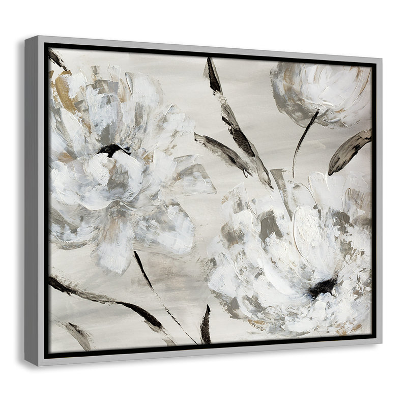 «Misty Morning Blooms», impression sur toile par Katrina Craven, H 17,5 po x l 21,5 po x P 2 po, Argent