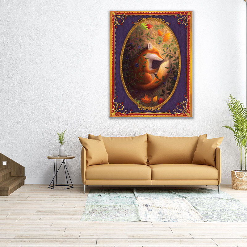 Sleeping Fox - Canvas Print Wall Art, 45" H x 36" W