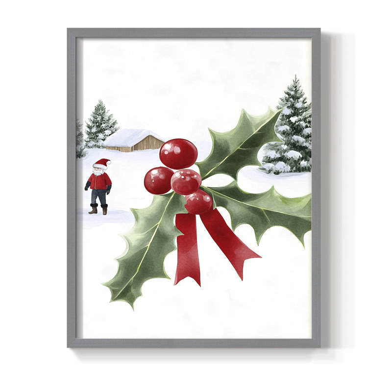 «Christmas Holiday Art DCCL XXXVI», reproduction d'art encadrée - bois massif, H 11 po x l 9 po, Gris
