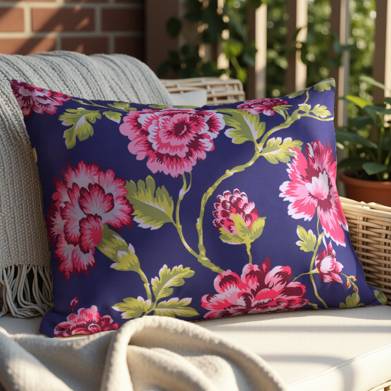 Ensemble de housse de coussin floral 20 x 20 avec impression numérique et fermeture à glissière pour décoration de Noël