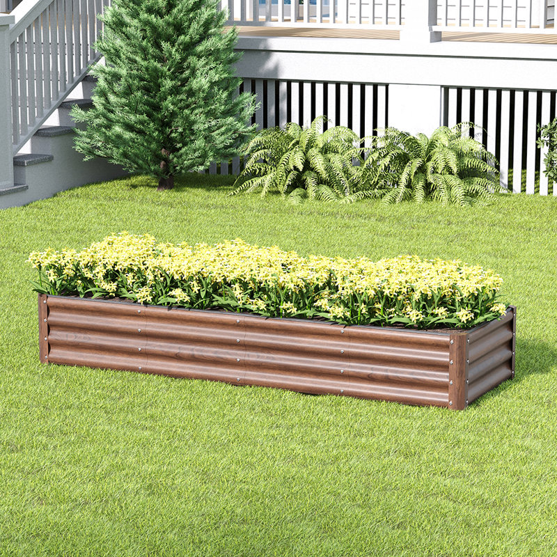 Metal Raised Garden Bed, 28" H x 180" W x 60" D