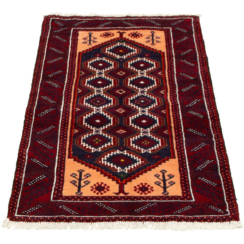 Tapis décoratif en laine noué à la main de conception unique 3 pi 1 po x 6 pi 3 po New Age