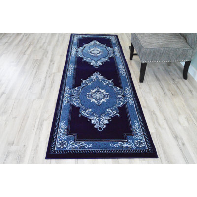 Tapis bleu marine Ramsel