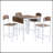 Farmhouse 5-Piece Counter Height Drop Leaf Dining Table Set With Dining Chairs For 4,White Frame+ Rustic Brown Tabletop