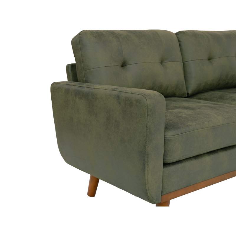 Canapé ou causeuse rembourré Mid-Century, Vert