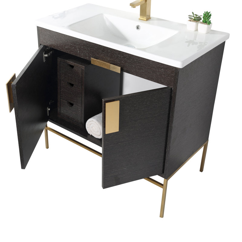 Allimae Bathroom Cabinet, Black