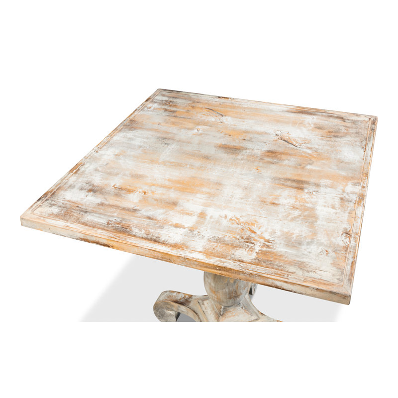 Square Solid Oak Dining Table, Gray Oak