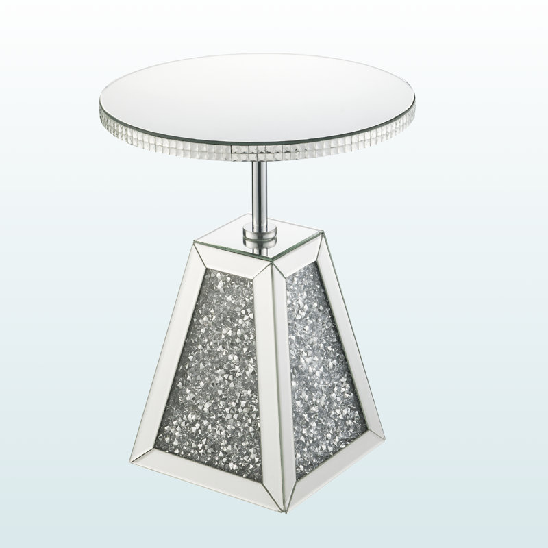 Élégante table d'appoint en miroir Ravine