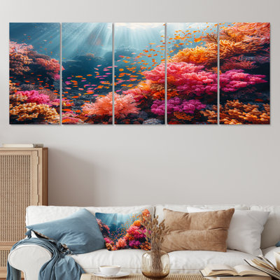 Rumsey - Coral Wall Art Decor Set 5 Piece