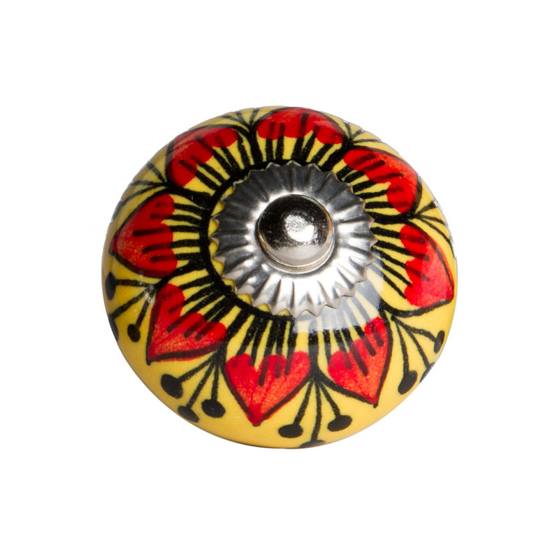 Hand Painted 1 1/2" Diameter Mushroom Knob
