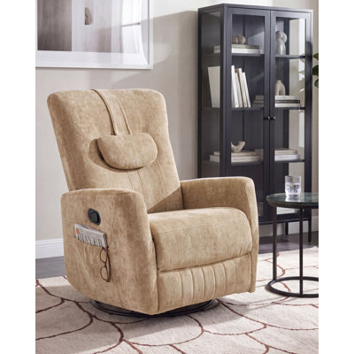 Timitra 85 cm Wide Chenille Rocker and Swivel Recliner