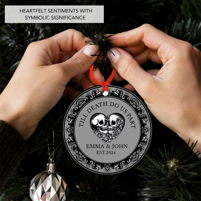 Ornement de Noël personnalisé sur mesure cœur cœur jusqu'à la mort Do Us Part Horror Decor, Oui