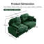 Canapé-lit modulaire à causeuse avec tissu chenille, dossier capitonné, conception ergonomique, mousse haute densité, installation facile et accoudoirs élégants pour le salon-2087300535