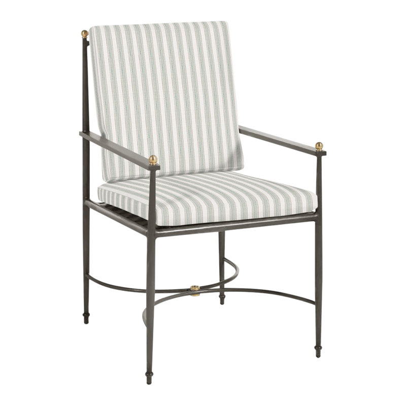 Roma Patio Chair with Cushions, No Welt, Perigold Piccadilly Stripe Patina
