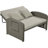 Double Chaise Lounge With Adjustable Back And Cushions, Featuring Waterproof Cover And Storage-Saving Design For Ultimate Comfort And Convenience