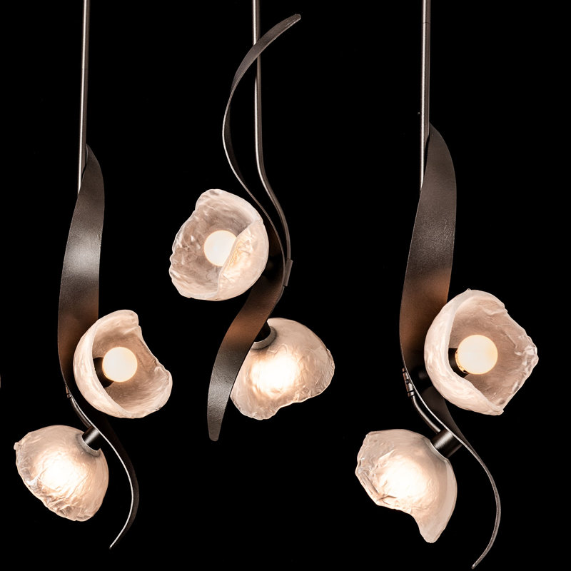 Luminaire suspendu linéaire à 10 lumières pour îlot de cuisine Mika, Bronze huilé