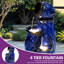 Fontaine d'extérieur 29 po en céramique avec lumières DEL, cascade ondulée dynamique 29 po-850574209