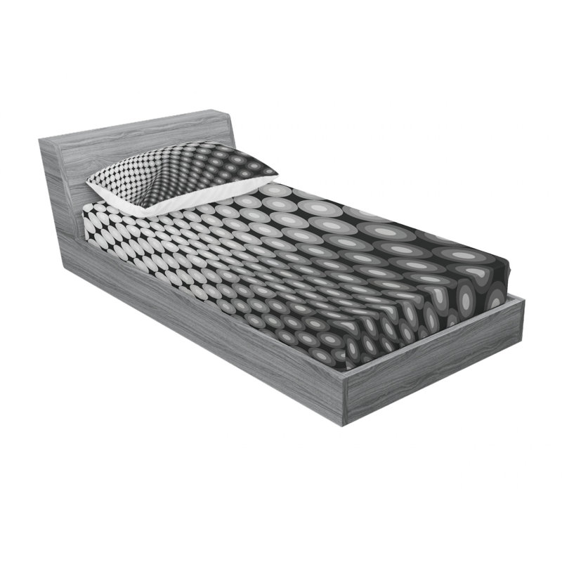 Microfiber Gingham Sheet Set, Twin XL Sheet Set with Fitted Sheet, Abstract