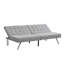 Structure en bois, pieds en acier inoxydable, futon, canapé-lit gris