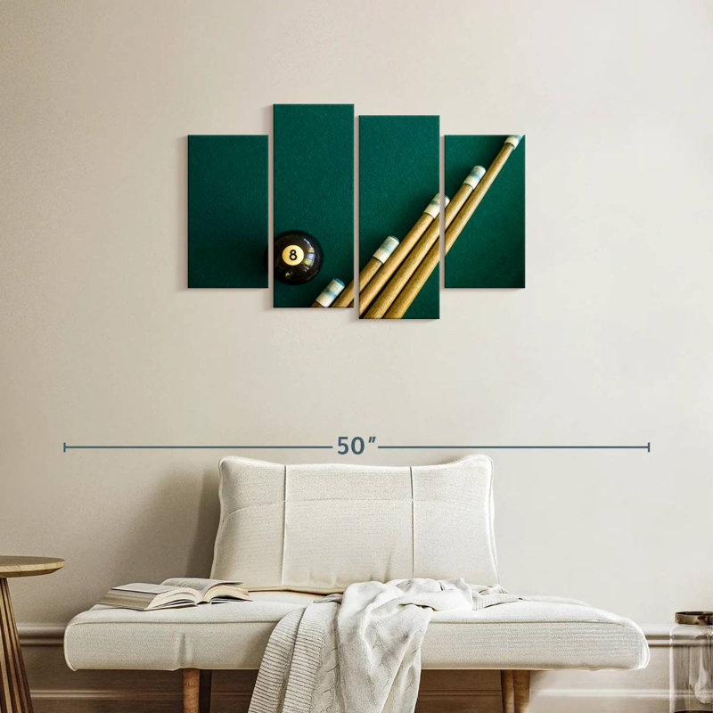 Billiard Ball And Sticks, H 22 po x l 36 po