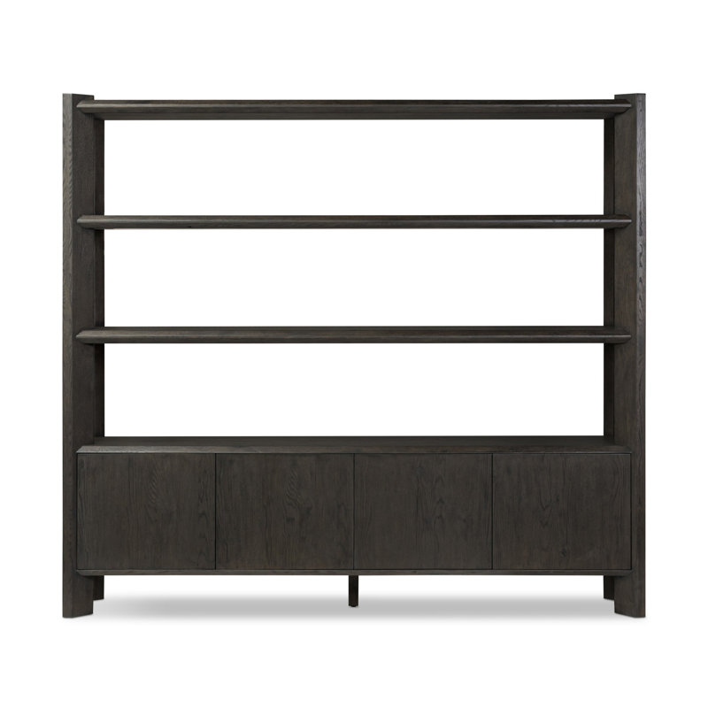 Orwin Wide Bookshelf-Smoked Black Oak, Black