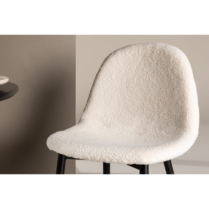 Privett Teddy Upholstered Side Chair, White