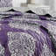 Ensemble de couvre-lit réversible mauve et blanc 3 pièces