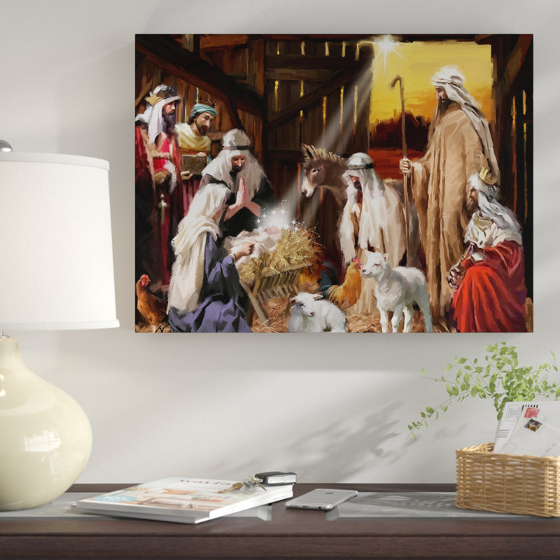 «Nativité par le studio Macneil», reproduction sur toile, H 14 po x l 19 po x P 2 po